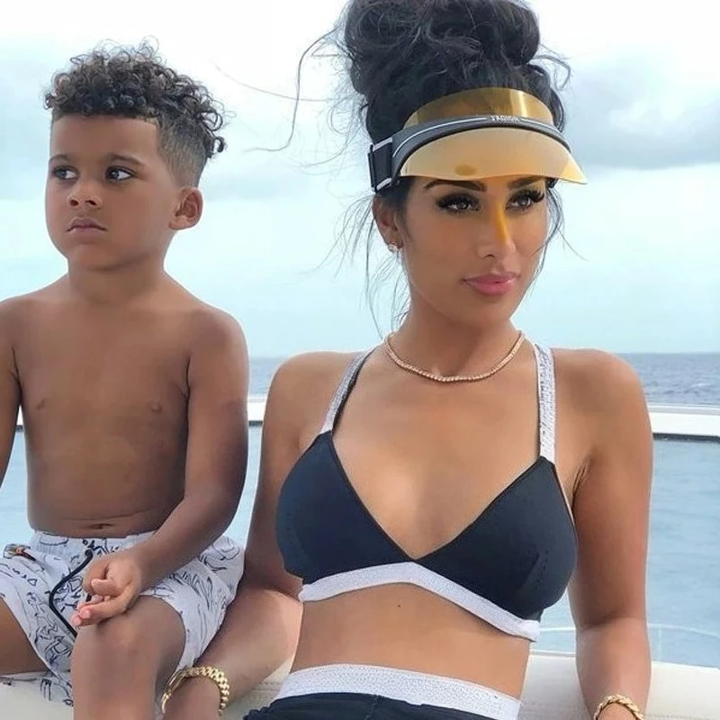 

Cool yellow transparent top hat JADSX letter logo personalized ribbon anti-ultraviolet sunshade outdoor travel essential