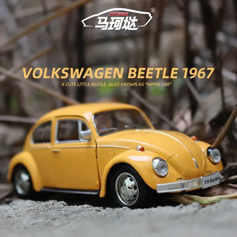 Simulation 1:36 Scale Vintage Beetle 1967 Alloy Car Model Diecast Miniature Voiture Children Boy Car Toy Collection Home Decor