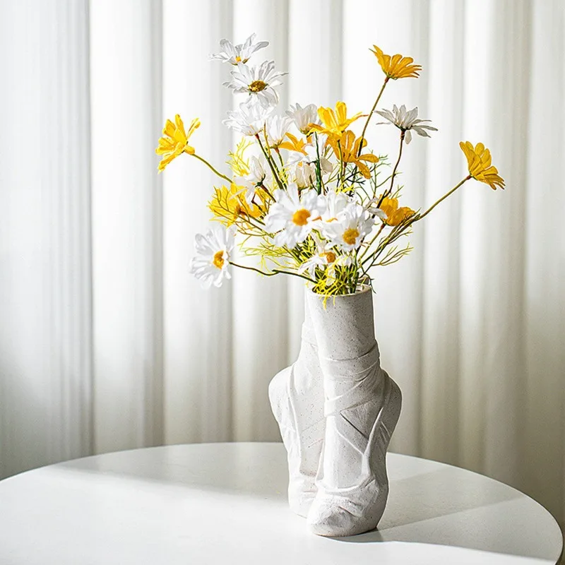Creative Vases Ornament Ceramic Personalized Flower Pot European Flower Arrangement Desktop Jewelry Home Decor Jarrones Floreros