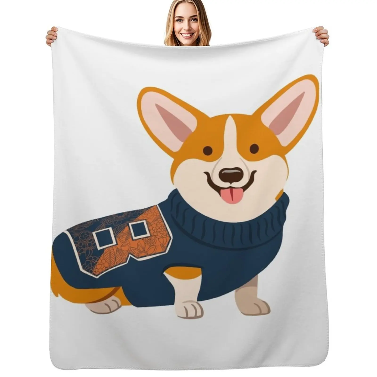 

Bucknell Corgi Throw Blanket Shaggy christmas decoration Decorative Sofa Blankets