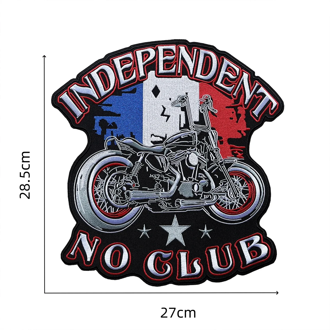 

Custom Brand Logo Big Size Embroidered Cloth Patch Iron On Motorcycle Club Clothing Back Badge Vest Jacket Applique Decoration