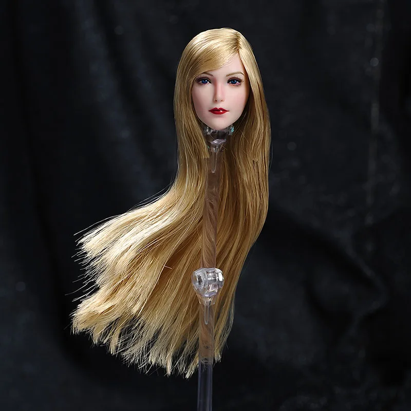 SET043 1:6 Scale Model Elf Head Sculpt With Replaceable Ear Blonde Hair Girl Toy For 12Inch Female Action Figure Body Collection