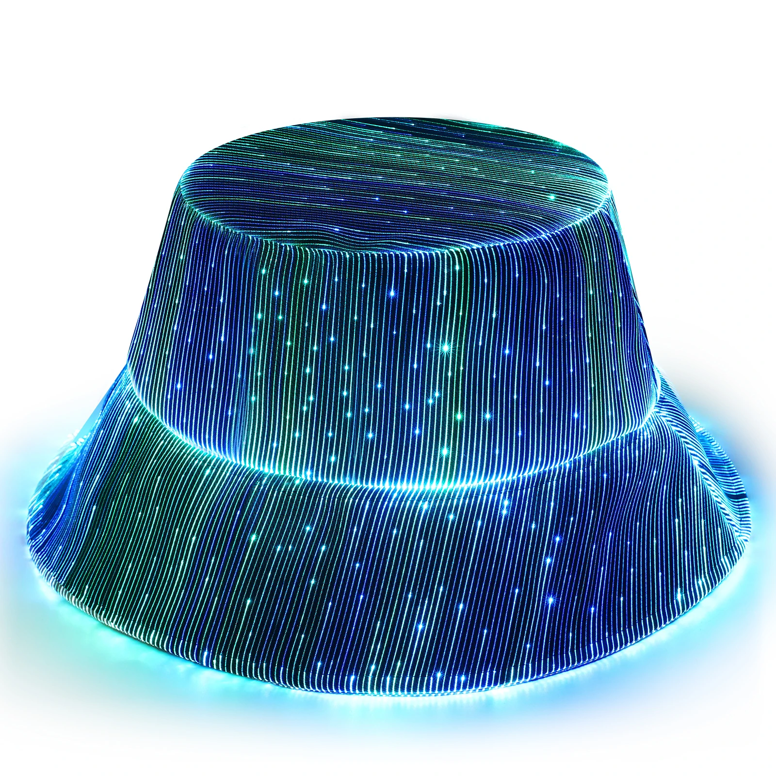 

LUMISONATA LED bucket hat, Rave hat with light up hat 7 colors crazy hat, Glowing in the dark hat with USB rechargeable
