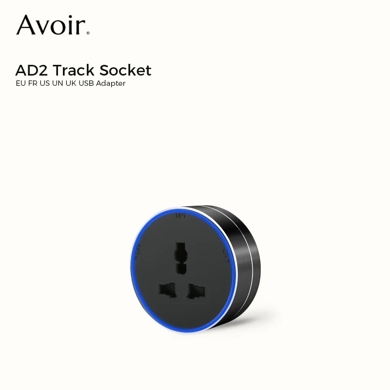Avoir AD2 AD6 Track Socket Aluminum Brushed Electrical Outlets LED Rail Socket Module Adapter Usb Wall Socket Power Strip EU UK - Image 2