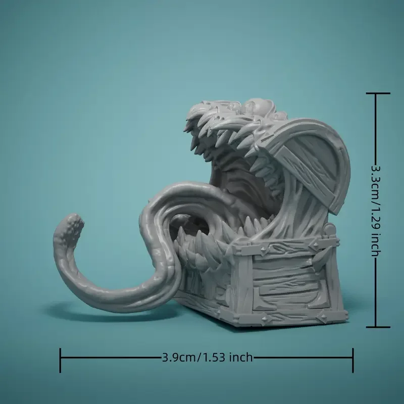 Durable ABS Resin 3D Printed Chest Mimic Miniature - Easy Paint, Perfect for D&D & Pathfinder Tabletop RPGs, Ideal Room Decor