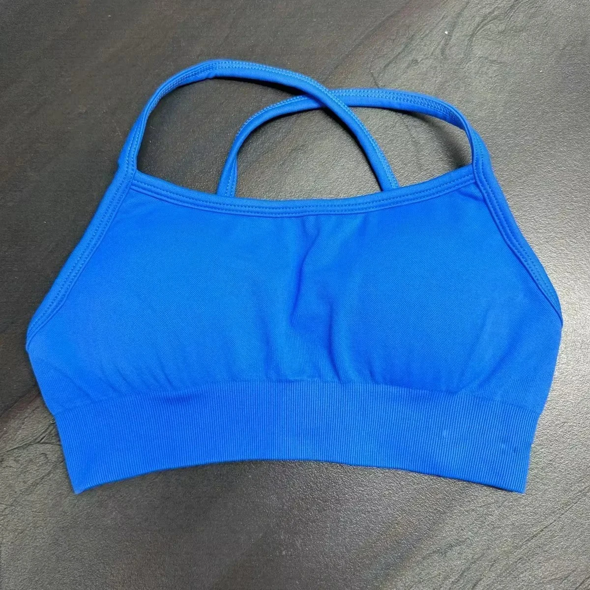 Dynamic Backless Sports Bra With Logo Women Seamless Yoga Top Bra Medium Support Padded Gym Crop Top Stretchy Fitness Sports Top