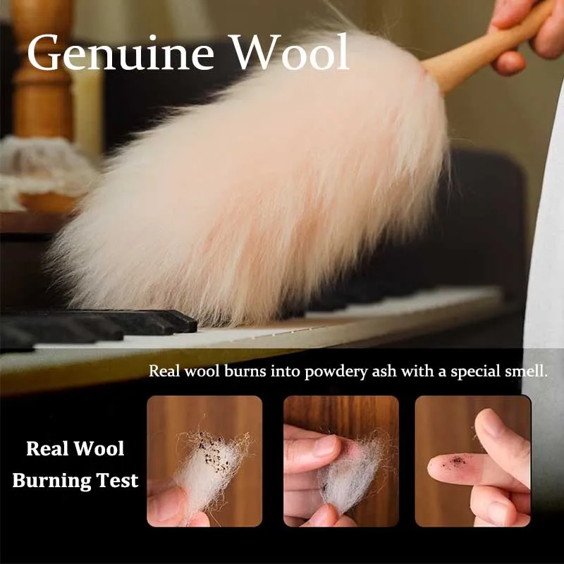 Luxury Home Cleaning Real Wool Duster Electrostatic Dust Removal Hanging Feather Dusters Cleaner for Car Piano Lamp Furniture