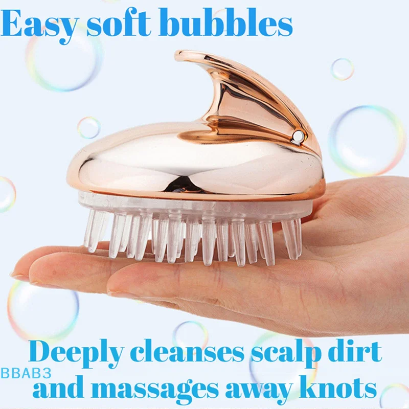 【B】New Scalp Massager Shampoo Brush, Hair Washing Massager, Silicone Soft Teeth Shower Hair Brush