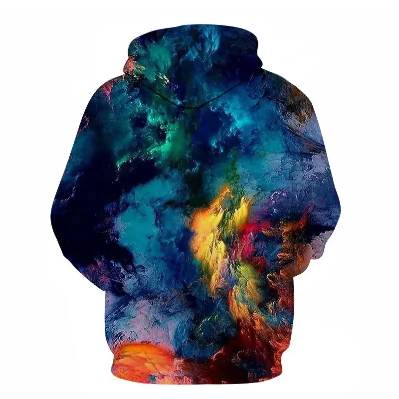 hoodie men's colorful universe starry sky sweatshirt 3D printed pullover streetwear casual boys sweatshirt pullover hooded