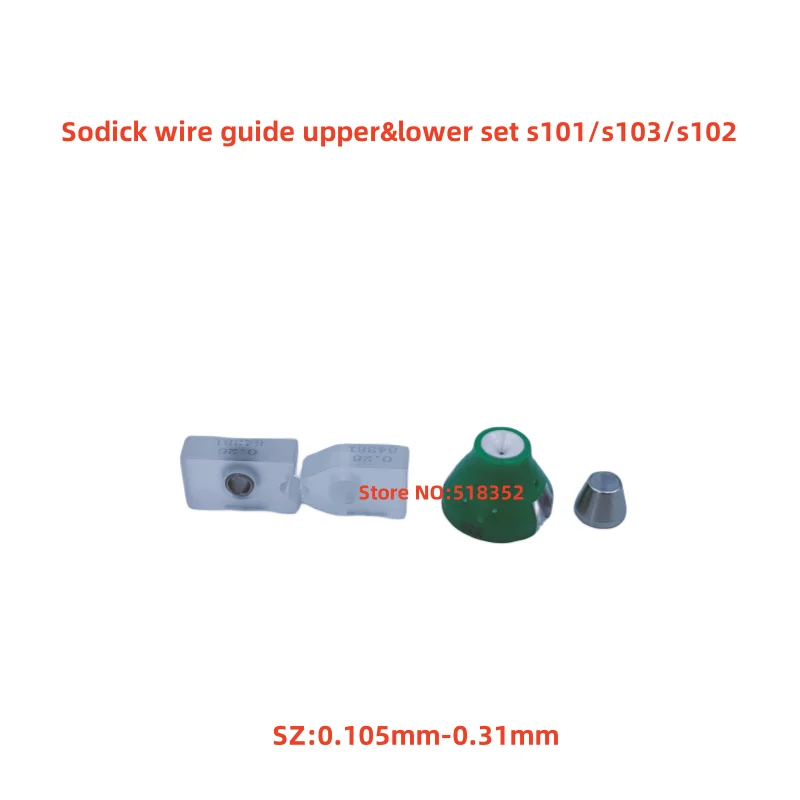 Sodick-Wire Guide Set for EDM Machine, Diamond Guide, S101, S102, S103(Rubber coating), 3080047, 0.105mm-0.31mm