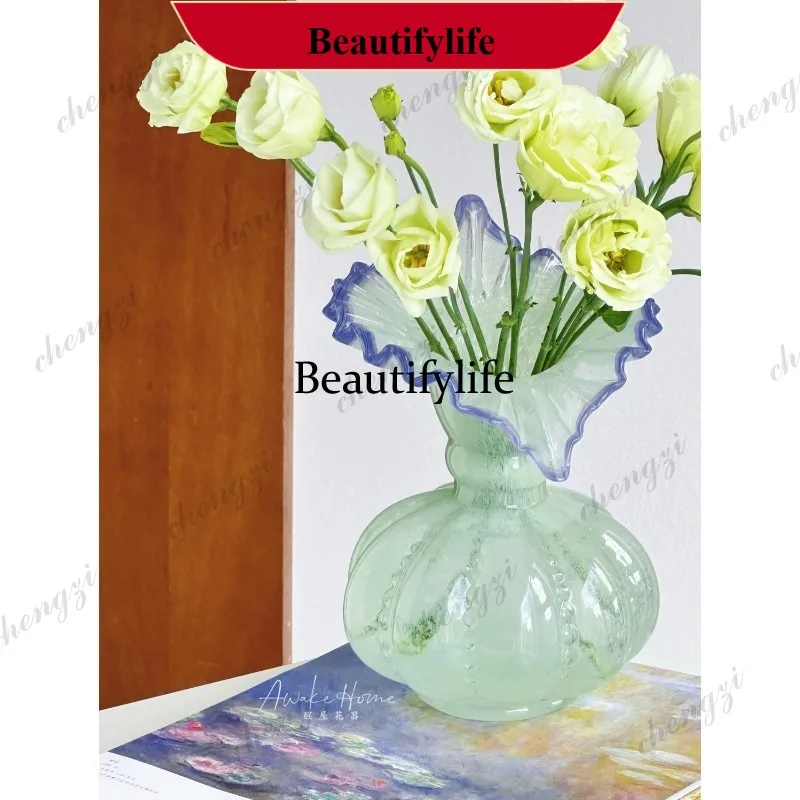 E153 French retro vase high value desktop hydroponic rose flower ware light luxury ornament