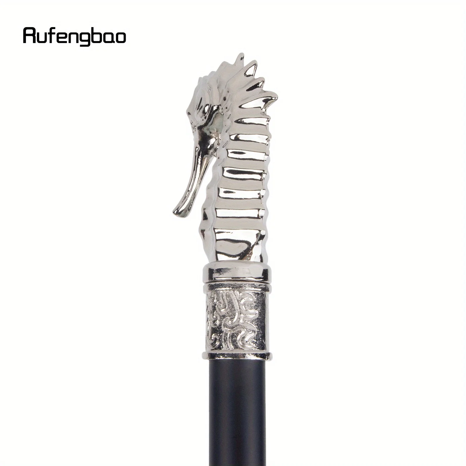 Witte Luxe Hippocampus Wandelstok Mode Decoratieve Stok Gentleman Elegante Riet Knop Crosier Prestaties Podium Riet 93cm