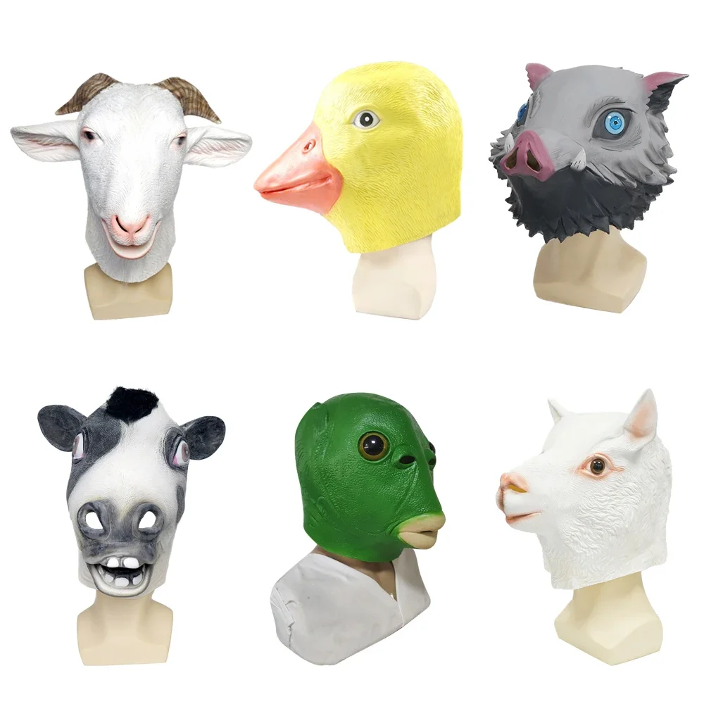 Latex Masker Kap Eend Geit Wild Zwijn Alpaca Eenhoorn Ezel Halloween Carnaval Nacht Bar Nachtclub Dier Cosplay Maskerade Rekwisieten