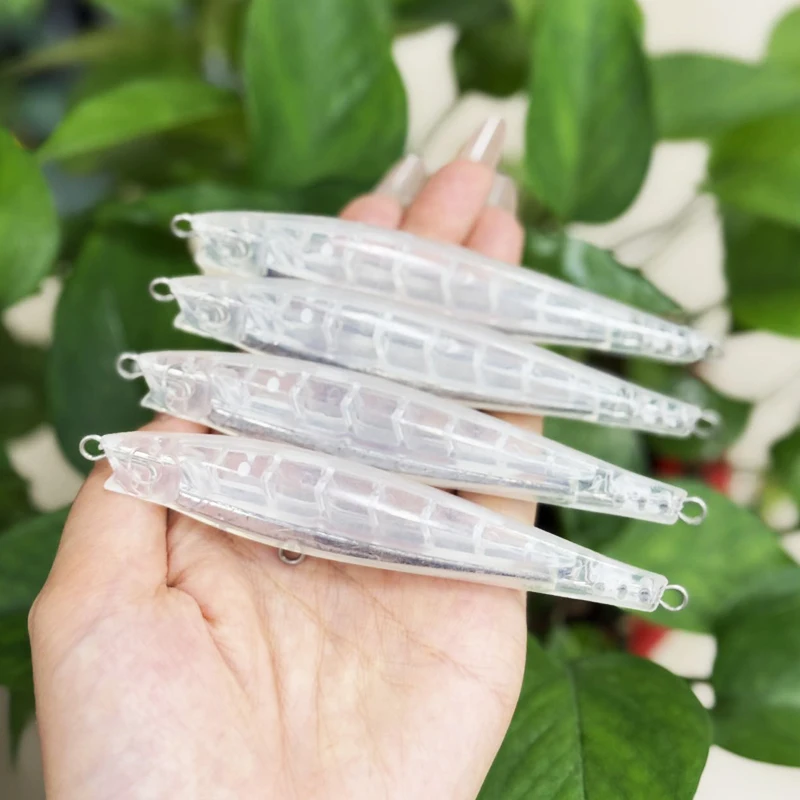 

20 шт. Неокрашенные рыболовные приманки для гольяна, 43 г, 110 мм, тяжелая тонущая приманка, искусственные приманки для длительного заброса в соленой воде, приманка для плавания Monster Shot