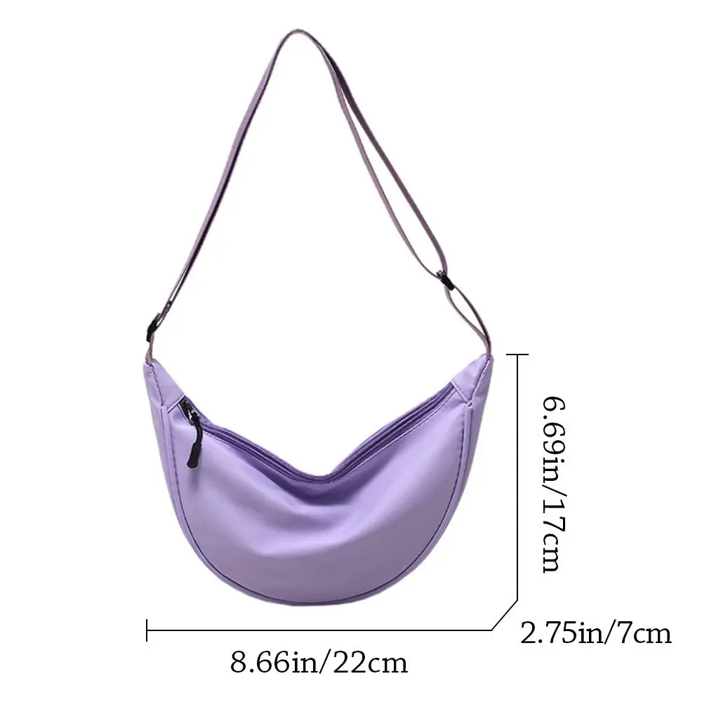 Women Fashion Nylon Crossbody Bag Portable Casual Hobos Outdoor Sport Chest Bag Underarm Bag Dumpling Shape Shoulder Bag