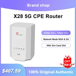 Odblokuj ZLT X28 Router wi-fi dwuzakresową sieć 5G CPE wzmacniacz sygnału 4Gbps DL 1Gbps UL Repeater bezprzewodowy z gniazdo karty Sim