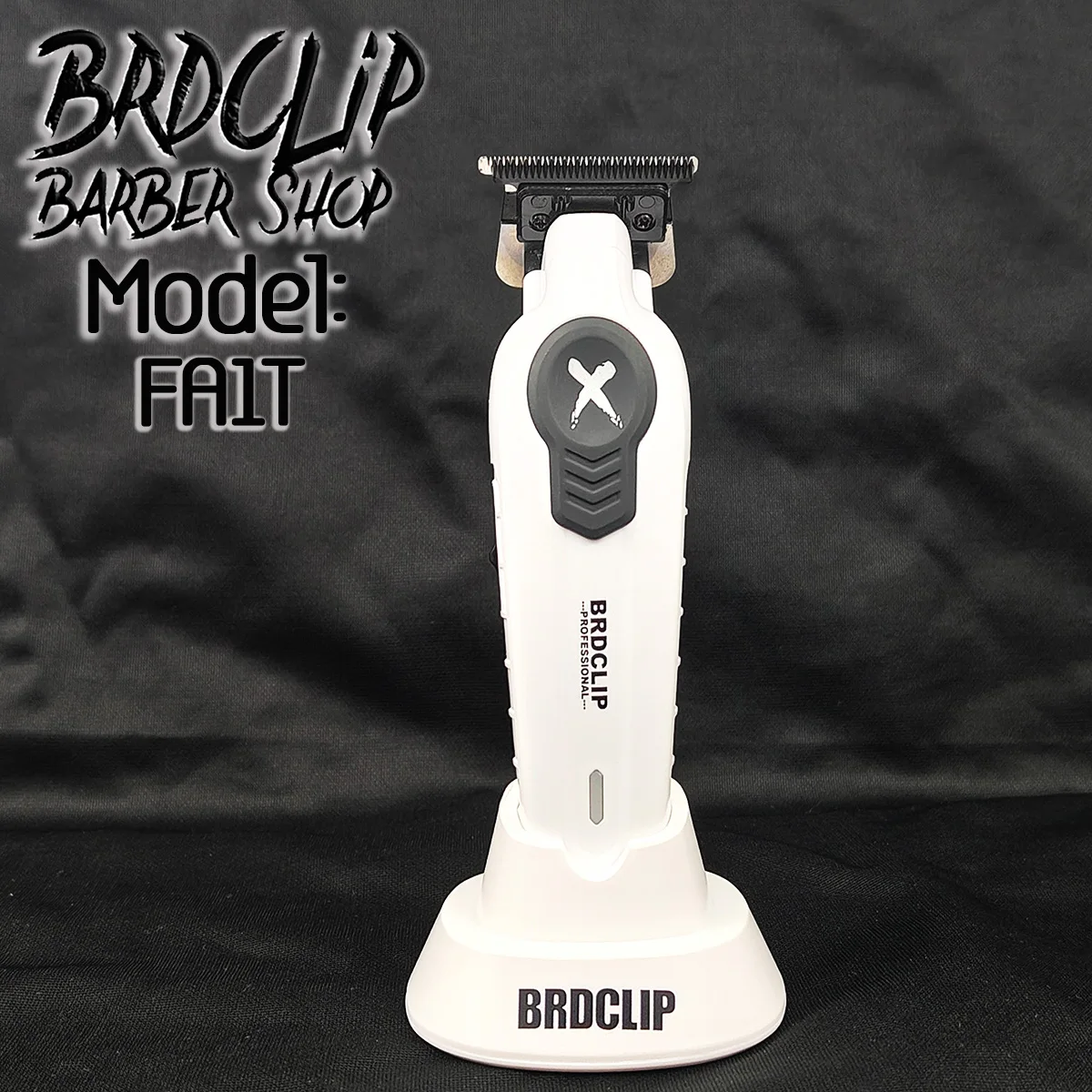 Professional New 2024 BRDCLIP FA1T white Hair Trimmer Barber Carving Gradient Finish Machine Electric Clipper with Charger Stand