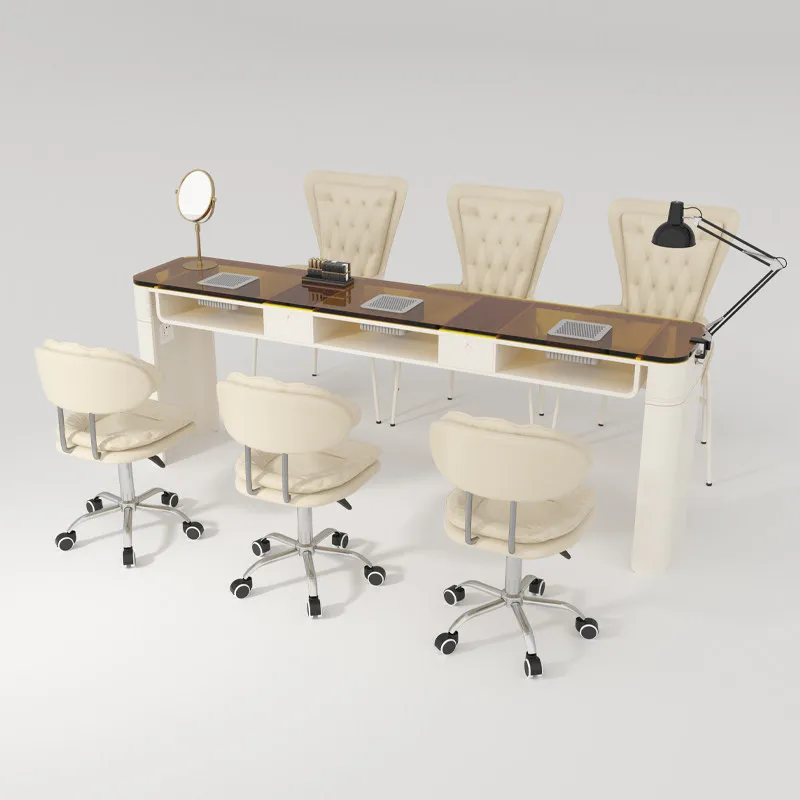 Premium Luxury Trendy Style Nail Table Aesthetic Manicure Table Unique Design Mesa Para Manicura Profesional Salon Furniture