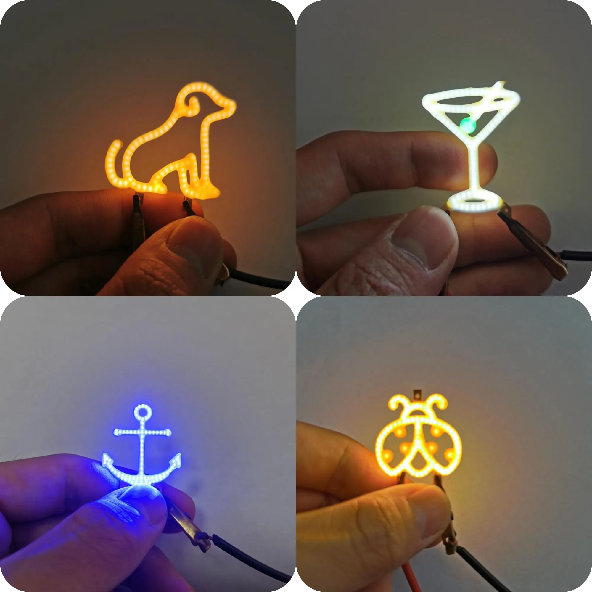 

Creative LED Graphic Filament Puppy Cocktail Glass Anchor Filament 3V For Edison Light Bulb Holiday Decoration DIY Lighting