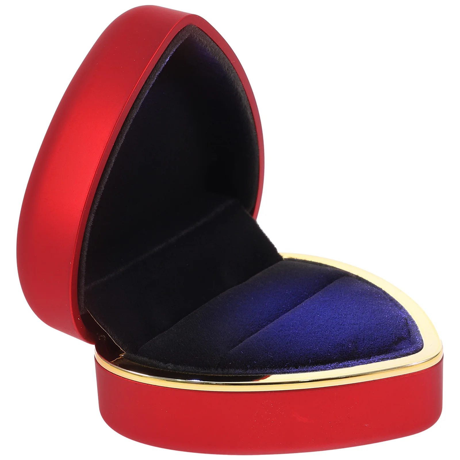 Heart Shape Ring Box Red LED Lighted Jewelry Storage Proposal Wedding Anniversary Valentines Day Display Case Ring Box