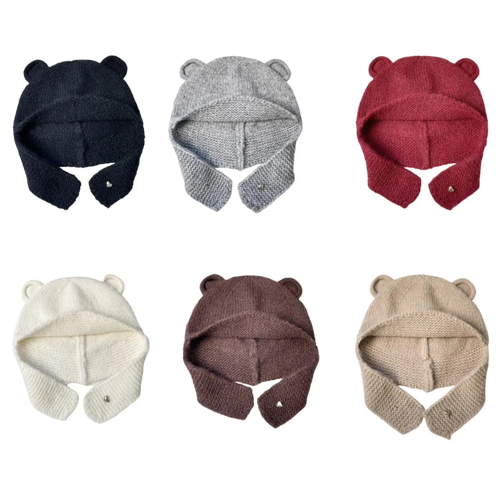 Cute Bear Ear Knitted Hat Warm Comfort Winter Hat for Hiking Camping Outdoor