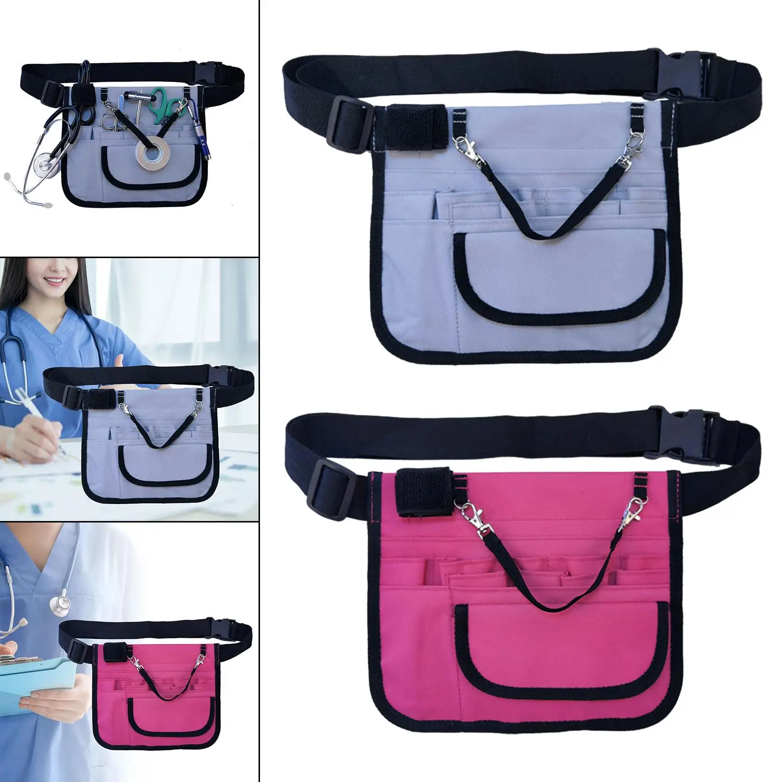 Enfermeira ajustável cintura saco com suporte de fita, hip saco, bolso extra, cinto cinta fanny pack, estojo de ferramentas para acessórios hospitalares, cinto