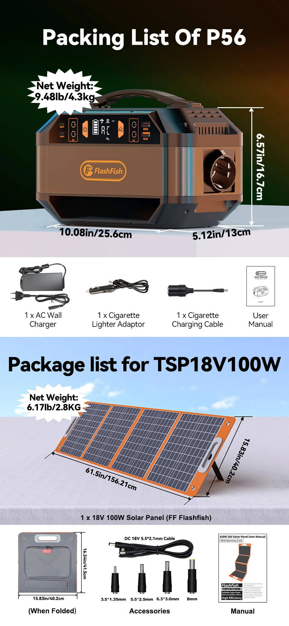 FF Flashfish 600W Draagbare Powerstation Zonnepaneel 100W AC-aansluiting 288.6Wh Zonnegenerator, camping gadgets Lifepo4 Powerbank
