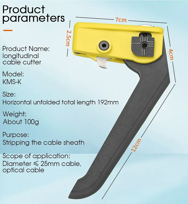 FTTH Optical Fiber Tool Longitudinal Stripper KMS-K Cable Jacket Slitter Cable Sheath Cutter