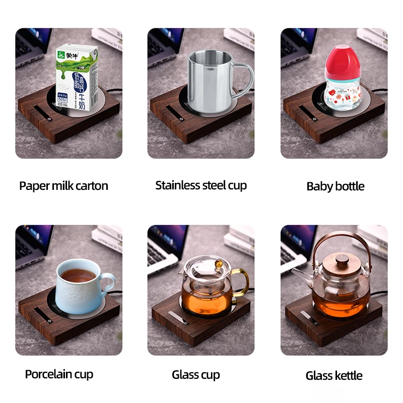 200W Cup Heater Coffee Mug Warmer 100°C Hot Tea Maker 5Gear Warmer Coaster Heating Pad Electric Plate Mini Induction Cooker 220V