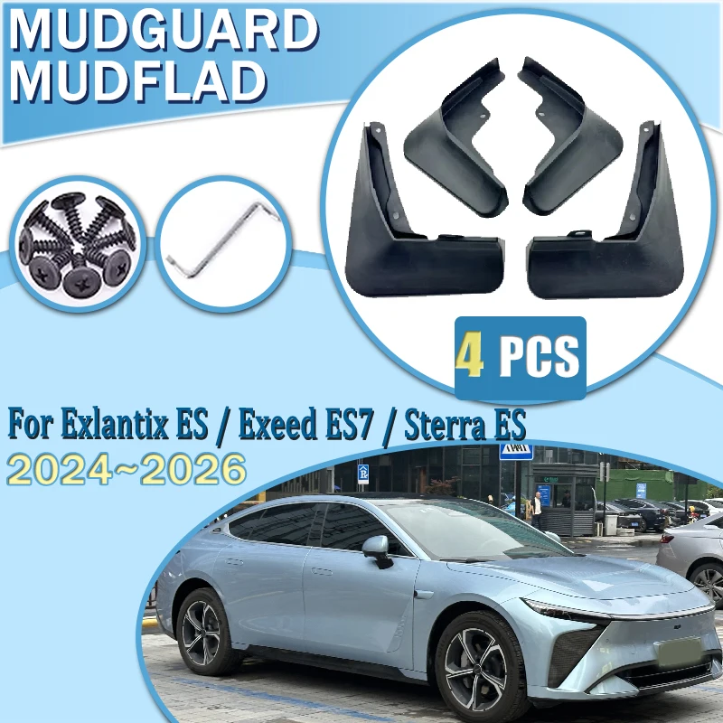 

For Exlantix ES Accessories Exeed Sterra ES ES7 2024~2026 Car Mudguards Splash Wheels Protection Guard Flap MudFlap Front Rear