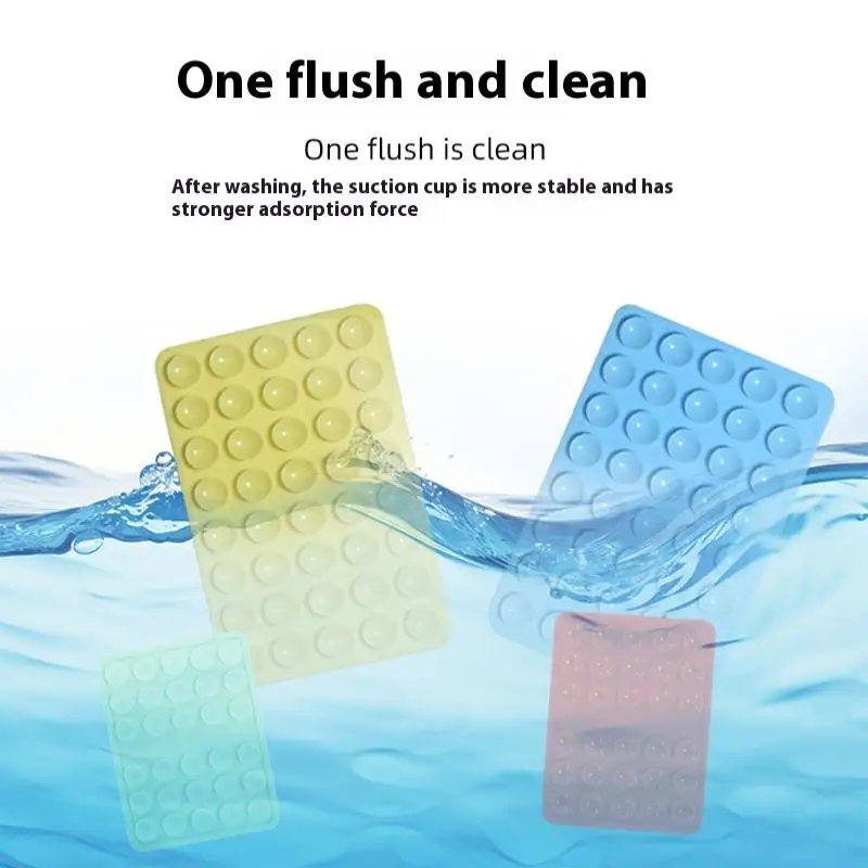 Silicone Suction Cup Phone Mount Double-Sided Sticky Phone Stand Suction Cup Fashionable Cellphone Stand Strong Grip Holder For