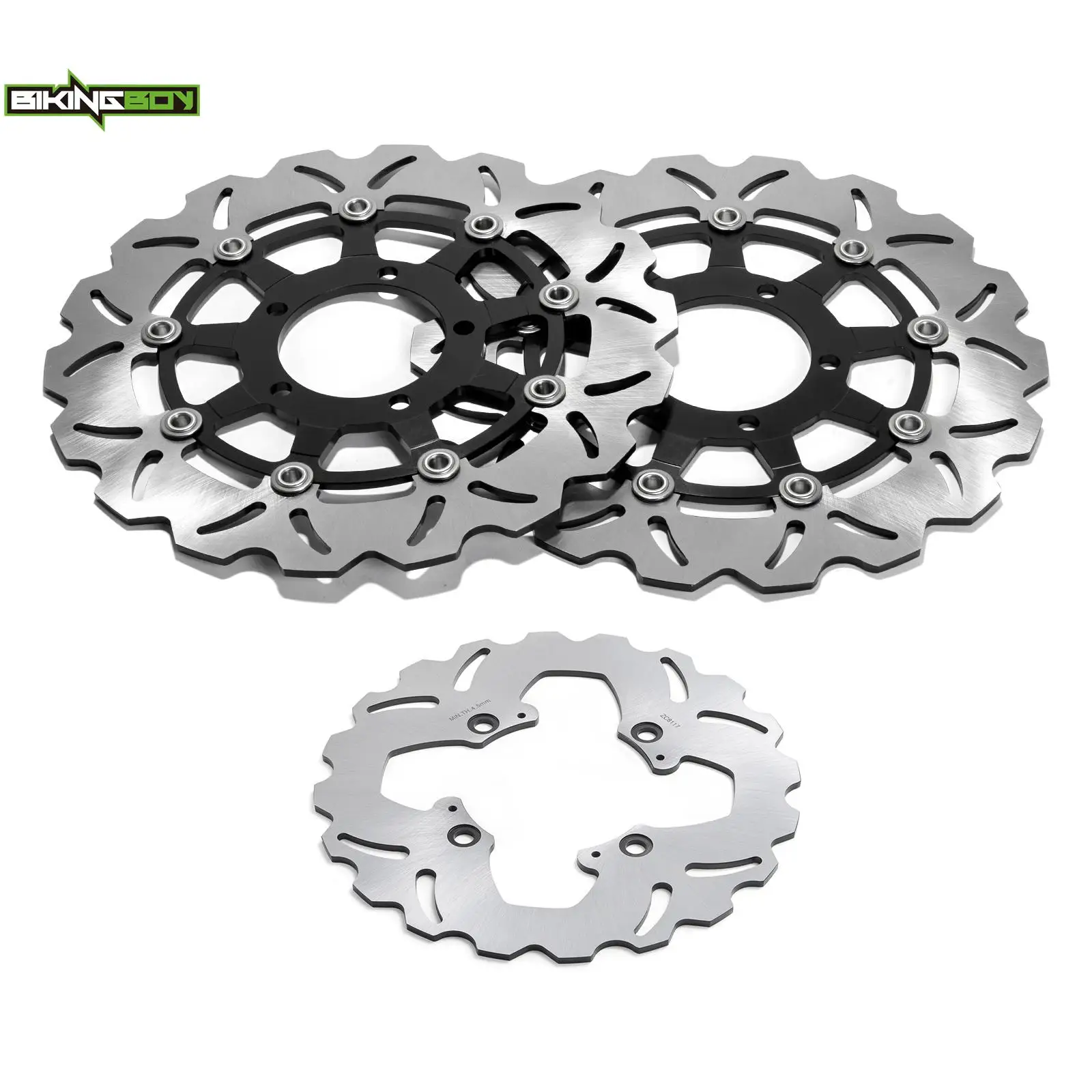 BIKINGBOY Front Rear Brake Discs Rotors For Bonneville 1200 Bobber Black / Speedmaster 18-24 19 20 21 Bonneville 1200 T120 16-24