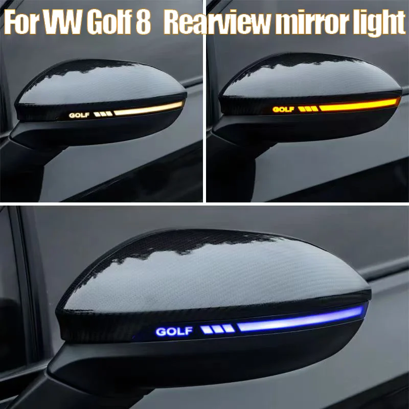 Convient pour Volkswagen 21-23 Golf 8 rétroviseur clignotant modification de la lumière effet de lumière de flux rétroviseur lumière