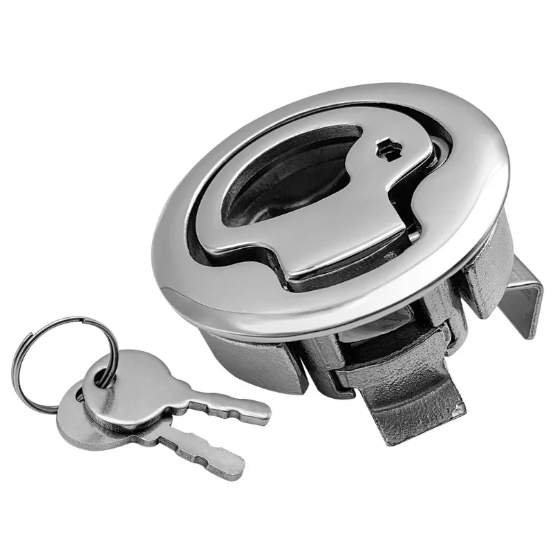 316 Stainless Steel Boat Latches Flush Pull Slam Latch Hatch Locks with Keys Marine Door Latch