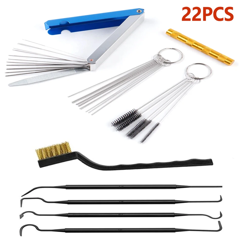 

22 PCS Airbrush Spray Gun Nozzle Cleaning Repair Tool Kit Needle & Brush Set For AirBrush Portable Nylon Brush Clean Tools