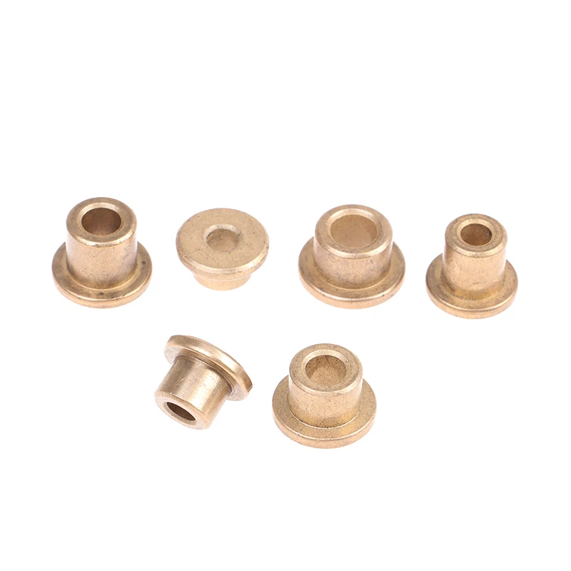 NEW! 5Pcs Flanging Self-Lubricating Bearing Powder Metallurgy Oil Copper Bushing Guide Sleeve With Stepped Flange Hardware