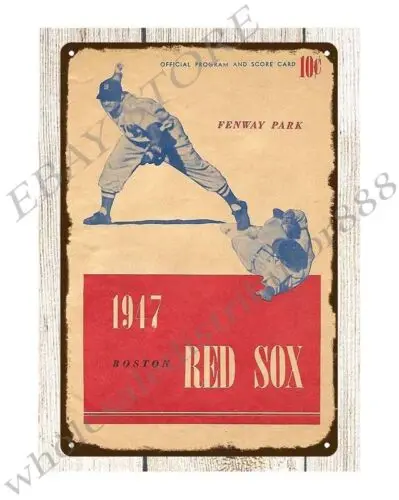 1947 baseball  vs  Program metal tin sign