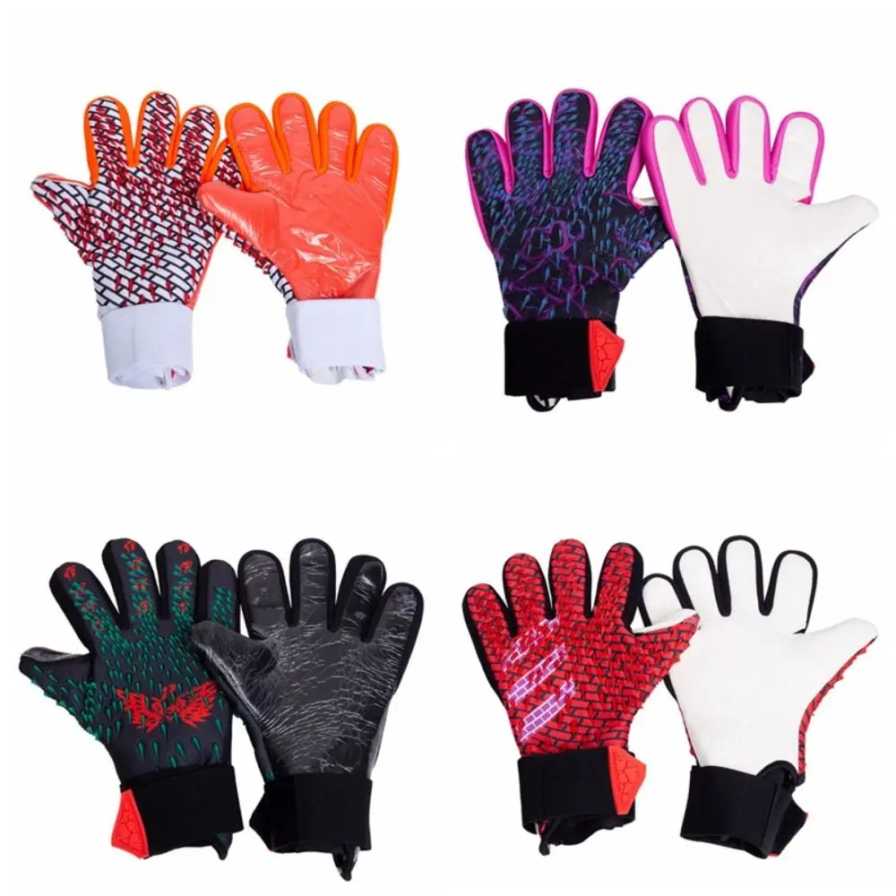 

1 Pair of Anti-Slip Goalie Gloves Finger Protection Cushioning Latex Gloves Adjustable Major Soccer Goalkeeper Gloves