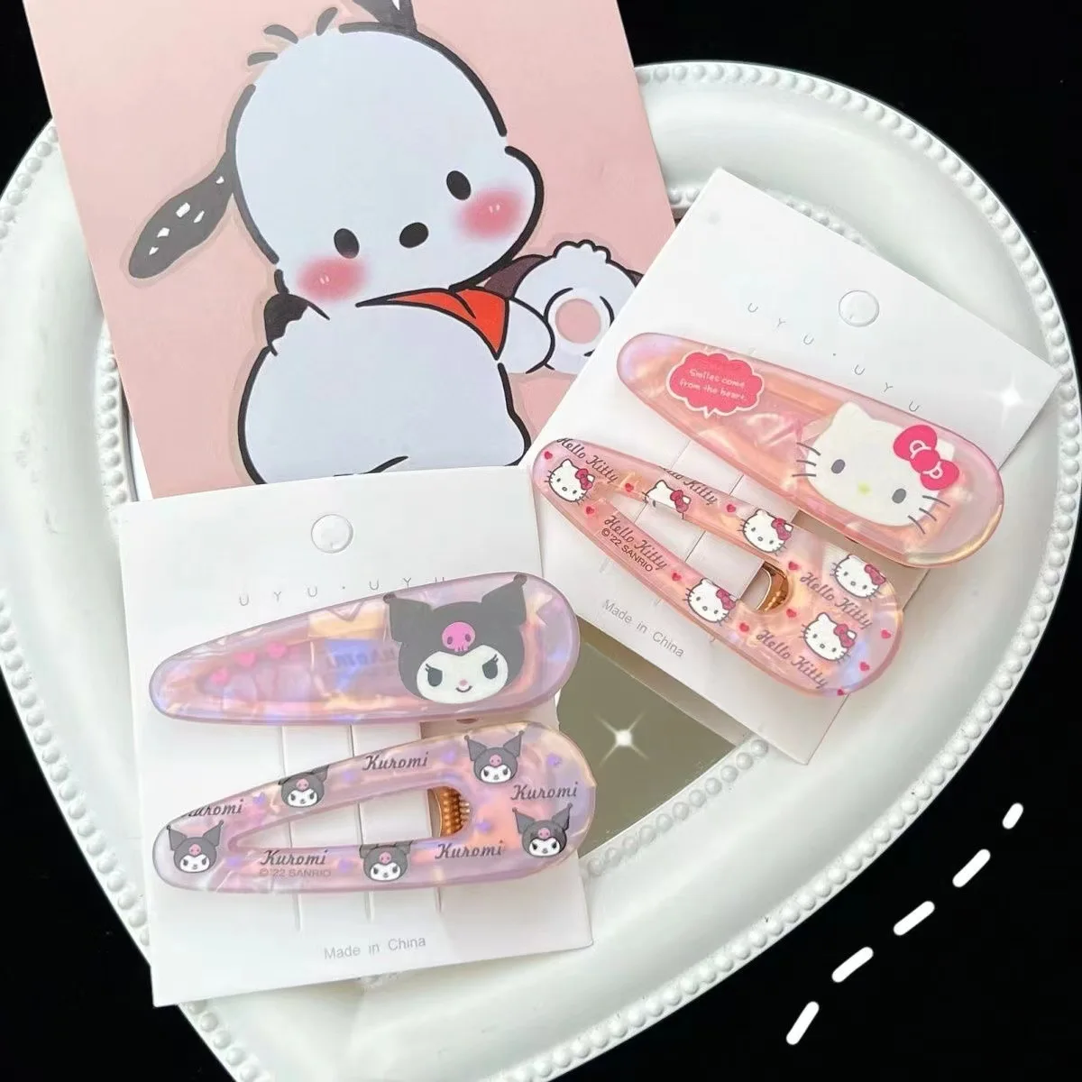 Kawaii Anime Haarspeld Sanrioed My Melody Kuromi Cinnamoroll Leuke Cartoon Laser Haarspeld Pony Clip Haar Accessoires Verjaardagscadeau