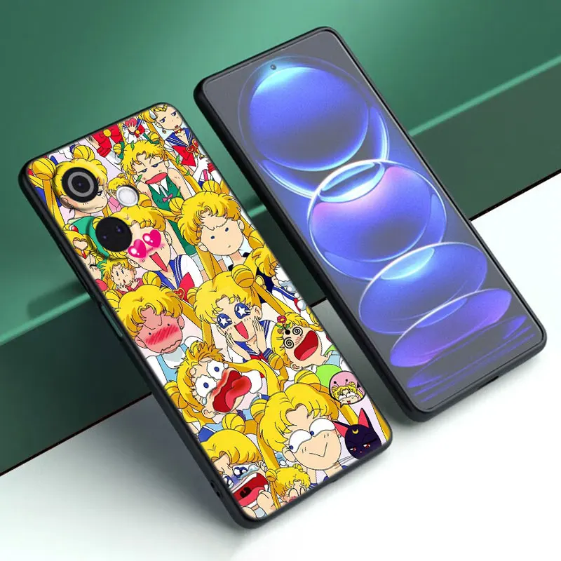 جراب هاتف أسود بحار أنيمي مون ، غطاء كرتون ، مناسب لـ OnePlus Nord CE3 Lite 3 ، 12 ، 11 ، 2T ، N30 ، CE2 ، N300 ، N200 ، 10 ، 9RT ، ACE ، 2V برو ، 5G