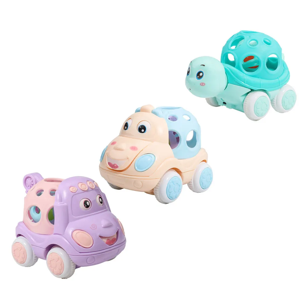 3Pcs Rattle Inertia Car Baby Plaything Durable Safe Materials Bright Colors Cognitive Abilities Rattle Inertia Car