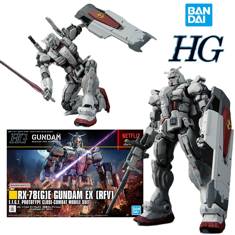 Bandai HG 1/144 RX-78(G)E Gundam EX RFV 14Cm Gundam Requiem for Vengeance Anime Original Action Figure Model Toy Gift Collection