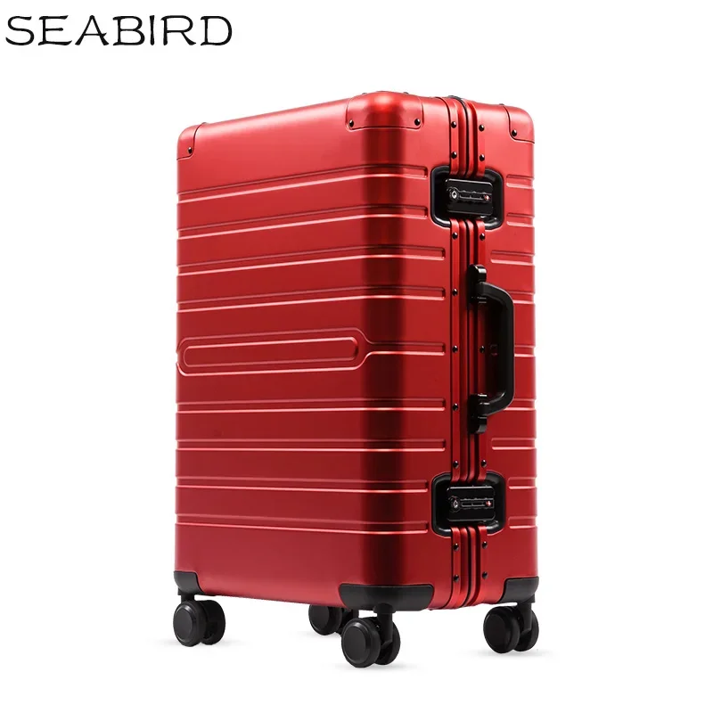 

SEABIRD 20" 24" 28" inch 100% aluminium spinner travel suitcase hand luggage trolley with wheel