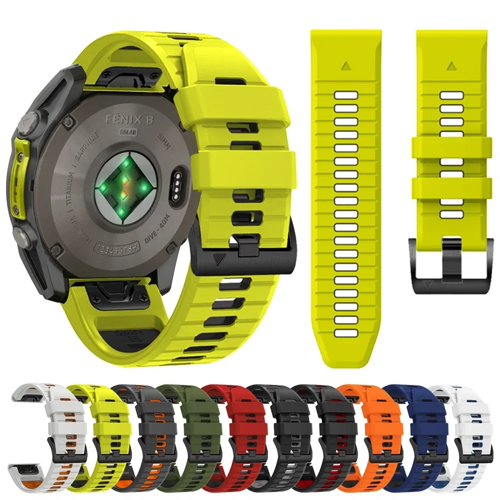 Quick fit 22mm 26mm Silikon zweifarbiges Armband für Garmin Fenix 8 e 7x7 6x pro 5xplus Epix Pro Gen 2 47mm 51mm/Enduro 3 Armband