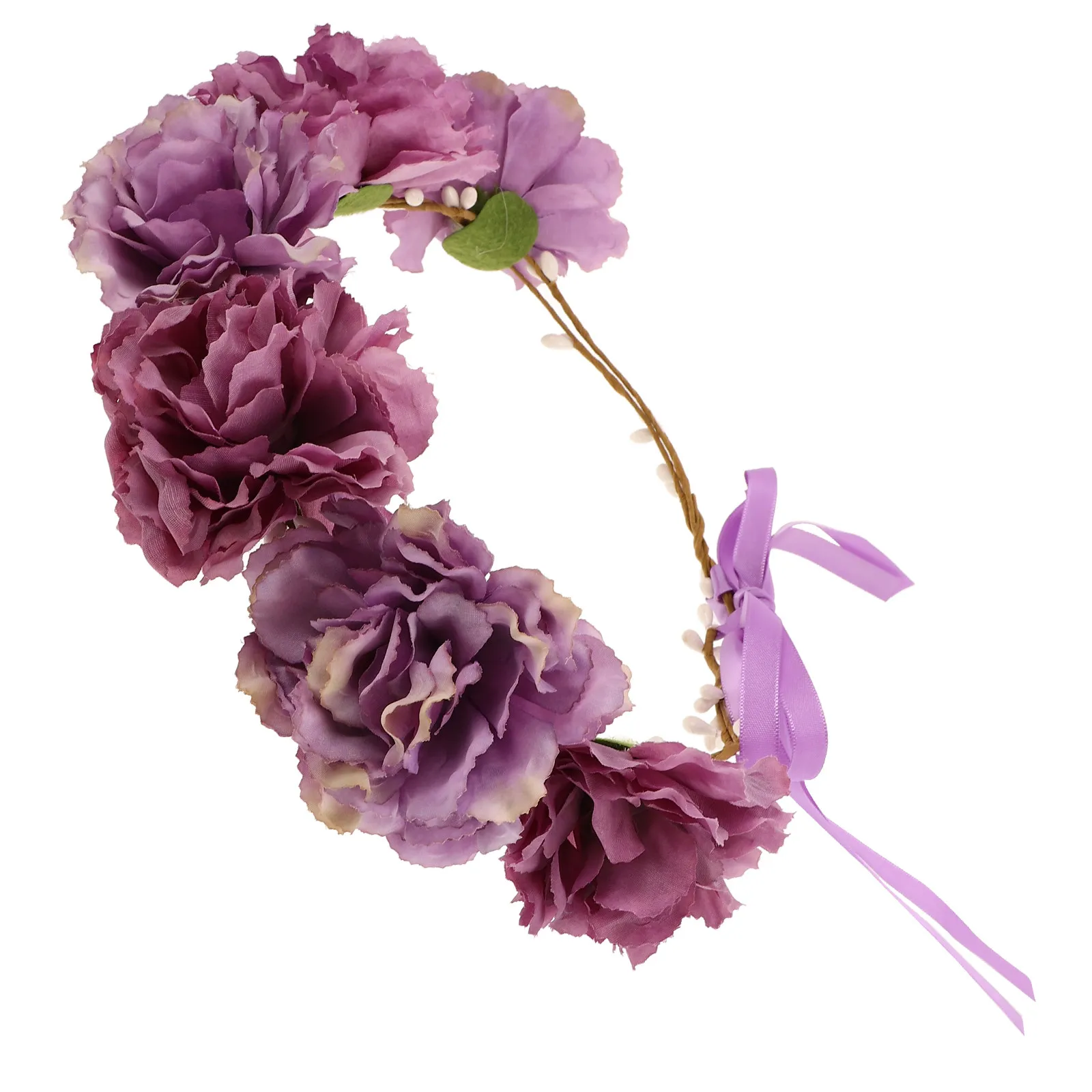 

Flower Headband Peony Floral Adjustable Headwear for Women Boho Bridal Hair Accessory Photoshoot Party Fashion Hairband
