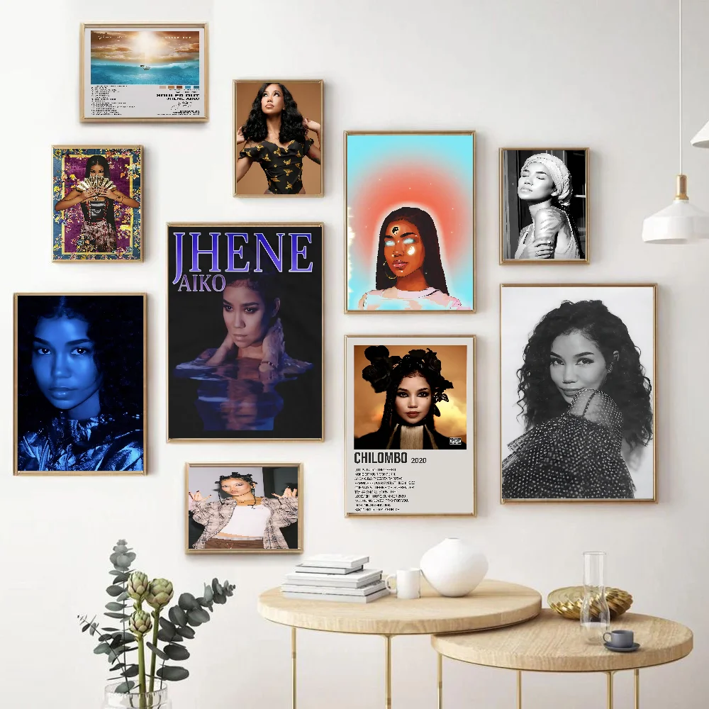 Singer Jhene Aiko Classic Anime Poster Waterproof Paper Sticker Coffee House Bar Room Wall Decor