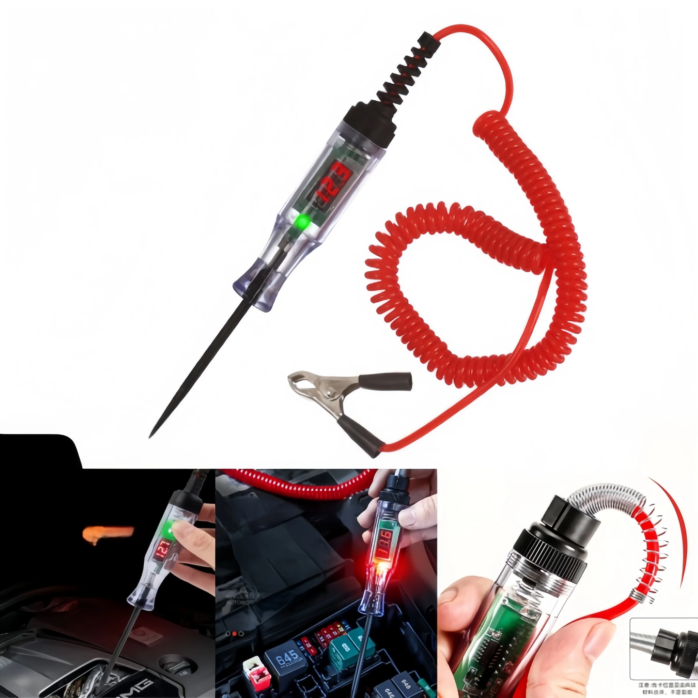 6V 12V 24V Car Truck Voltage Circuit Tester Digital LED Probe Test Pen ...
