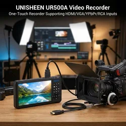 UNISHEEN FHD Video Capture Box 2-Channel HDMI Picture-in-Picture Video Recorder with Screen 7 inches MP4 Support SD Card U Disk