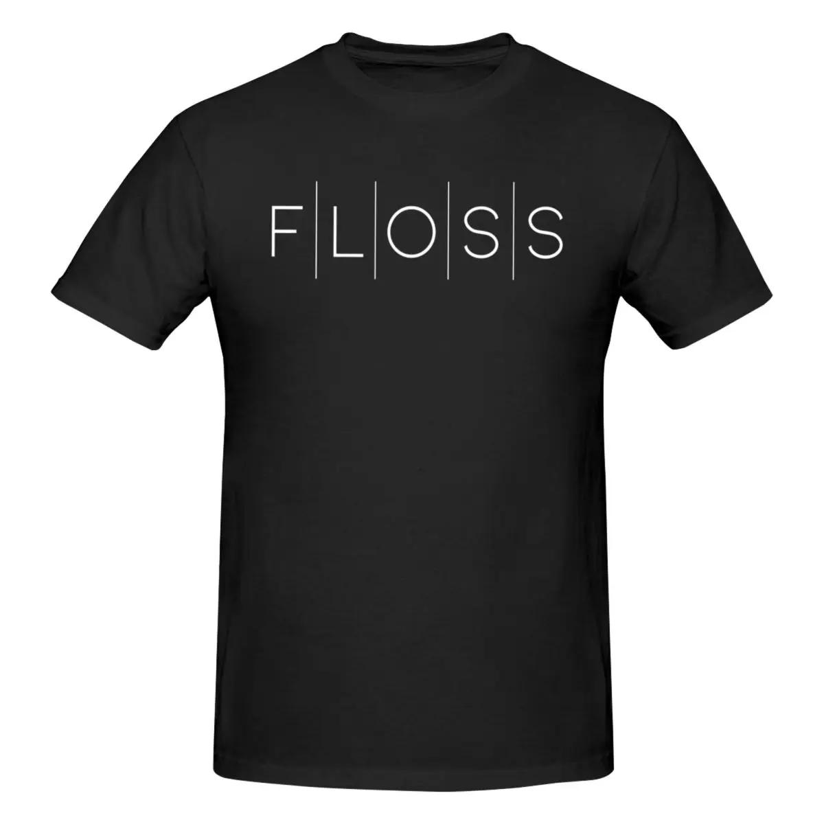 Floss White T-Shirt for Men Cotton Oversized T Shirts Men's Tees Short O-Neck Summer Clothes Tops S-6XL