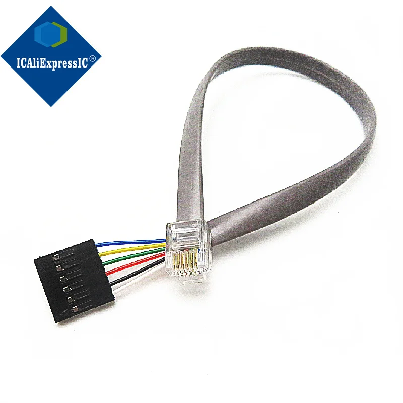 1piece ICSP crystal plug RJ11 to SIP6 download cable/socket cable for ICD3 ICD2 PICKIT3